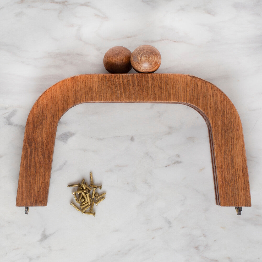 Loren Ahşap Çanta Klipsi 17.5 CM Kahverengi